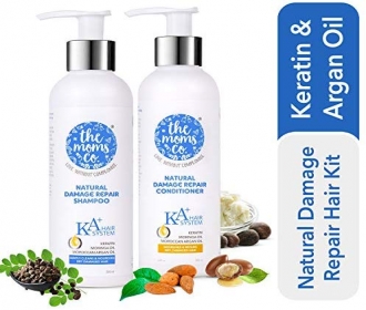 Buy The Moms Co. Natural Damage Repair KA + Hair Care Kit with Hair Shampoo & conditioner with Keratin and Moroccan Argan Oil for Dry & Damaged Hair 4