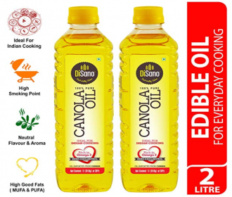 Buy Disano Canola Oil, 1Ltr (Pack of 2) at Rs 298 from Amazon Pantry