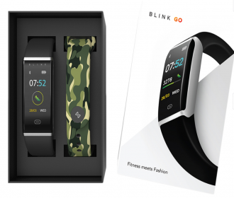 Buy Blink GO Silver Case Fitness Wearable Band with Extra Black Strap at Rs 1679 from Myntra