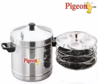 Buy Pigeon Stainless Steel 4 Plates Induction & Standard Idli Maker (4 Plates, 16 Idlis) at Rs 684 only from Flipkart