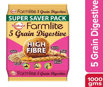 Buy Sunfeast Farmlite Digestive High Fibre Biscuits, 1kg at 44% Discount @ Rs 100 from Amazon