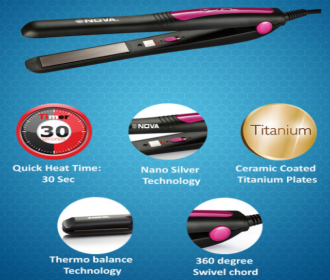 Buy Nova Pro Shine NHS 840 Hair Straightener upto 80% OFF from Myntra at Rs 299 only