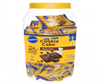 Buy Pillsbury Cookie Cake Choco Trio, Jar of 48 Minis, 480 grams at Rs 140 only from Amazon