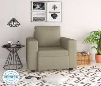 Flipkart Perfect Homes Canterbury Fabric 1 Seater Sofa at 63% Discount @ Rs 5,490 only