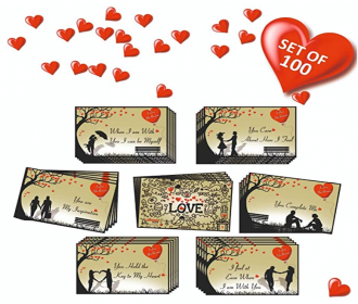 Buy 100 Romantic Cards Why I Love You with Reasons @ Rs 349 only, Ideal for Valentine Day, Husband/Wife/Girlfriend/Boyfriend Birthday and Marriage Ann