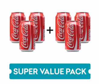 Buy Coca-Cola Soft Drink (Can) - Buy 3 Get 3 Free From Grofers @ Rs 180 only