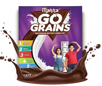 Buy Manna Go Grains Chocolate Flavour Multigrain Instant Drink Mix- 200g at Rs 69 from Amazon