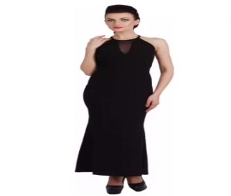 Buy Women Maxi Black Dress from Flipkart at Rs 375 Only