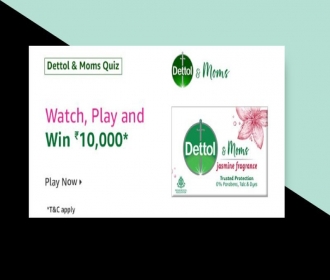 Amazon Dettol and Mom Quiz Answers– Win Rs 10,000 Amazon Pay balance