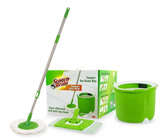 Buy Scotch-Brite 2-in-1 Bucket Spin Mop (Green, 2 Refills) at Rs 969 from Amazon