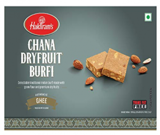 Buy Haldiram Chana Dry Fruit Burfi, 400 g at Rs 110 from Amazon