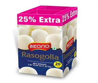 Buy Bikano Rasogolla, 1kg (with 25% Extra) from Amazon