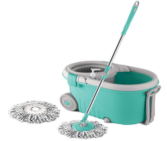 Buy Spotzero by Milton Elegant Spin Mop With Big wheels (Aqua Green, Two Refills) at Rs 949 from Amazon