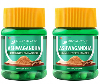 Buy Dr. Vaidya's Ashwagandha Immunity Booster 30 Capsules Each (Pack of 2) at Rs 150 from Amazon