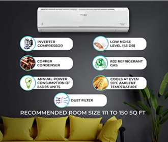 Buy Whirlpool 1.5 Ton 5 Star Inverter Split AC (1.5T MAGICOOL PRO 5S COPR INVERTER) at Rs 33,990 from Amazon