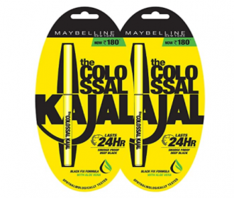 Buy Maybelline New York Colossal Kajal, Black, 0.35g (Pack Of 2) at Rs 180 from Amazon