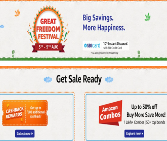 Amazon Freedom Festival Sale 2021 Offers: 60-80% OFF On Mobiles, Electronics & Fashion, Extra 10% SBI Bank Discount [5th-9th August 2021]