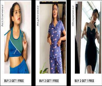 Zivame Flash Sale- Buy 2 Get 1 Free on All Activewear, Nightwear & Shapewears