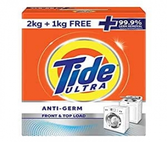 Buy Tide Ultra Anti-Germ Detergent Washing Powder 2kg+1kg FREE at Rs 298 from Amazon