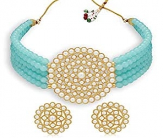 Buy Sukkhi Adorable Gold Plated Pearl Choker Necklace Set for Women at 89% OFF from Amazon