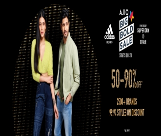 Ajio Big Bold Sale 2021 Discount Offers- Get 50% to 90% OFF on Top fashion Brands