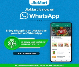 Jiomart Whatsapp Pay Shopping Offer: Flat 30% Off on Grocery Products