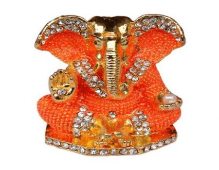 Buy Ganesha idol from 4.5x4 cm orange from TIEDRIBBONS at Rs 299 Only