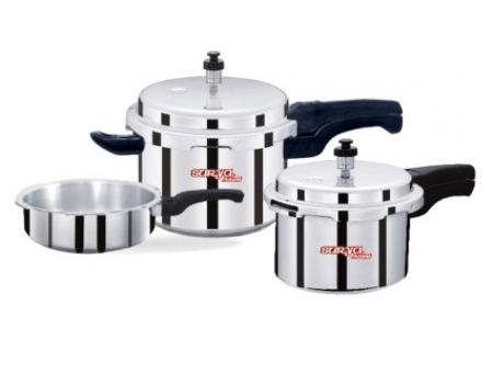 Buy Surya Accent Pressure Cooker pack 5 L, 3 L, 2 L @ Rs 999 Only From Shopclues