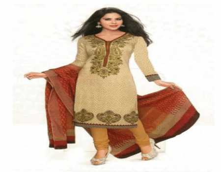 Buy Vaamsi Beige Unstitched Dress Material at Rs 189 Only