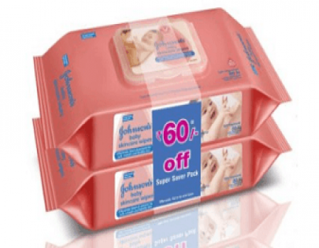 Buy Johnson's baby skincare Wipes 80s pack of 2 from Amazon at Rs 266 Only