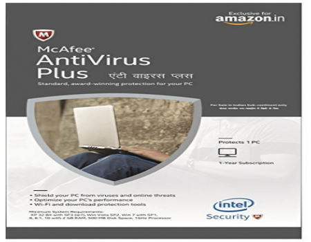 Buy McAfee Anti-Virus - 1 PC, 1 Year Vourcher at Rs 149 from Flipkart