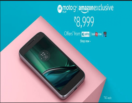 Buy Moto G Play, 4th Gen (2GB RAM, Black) At Rs 7,999 Only + Extra 15% Cashback  from Amazon 