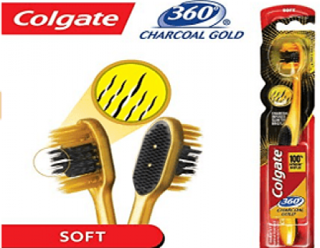 Buy Colgate Toothbrush 360 Degree Charcoal Gold Soft Bristles at Rs 49 from Amazon