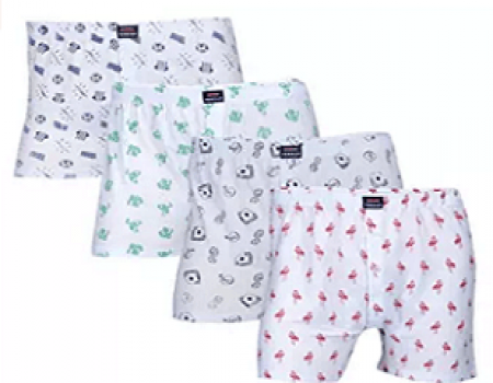 Buy Feed Up Mens Cotton Hosiery Boxers Pack of 4 at Rs 549 Amazon