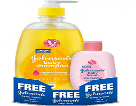 Buy Johnsons Baby Shampoo (475ml) with Free Baby Lotion (100ml) at Rs 246 from Amazon