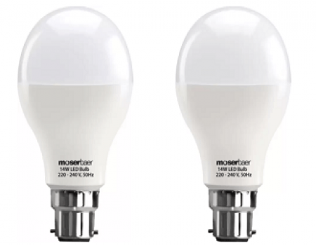 Buy Moserbaer 14W B22 LED Bulb White, Pack of 2 at Rs 305 from Flipkart