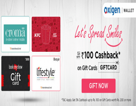 Oxigen Wallet Offers: Load Money on Oxigen Wallet & Get 100% Cashback on Shopping