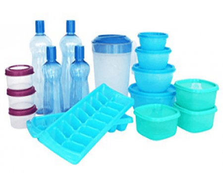 Buy Princeware Plastic Refrigerator Jar Set, 17-Pieces at Rs 394 from Amazon