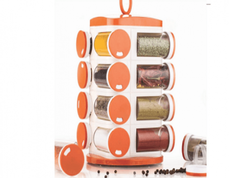 Buy Tosmy 16 Jar Revolving Masala / Spice Rack at Rs 553 from Amazon
