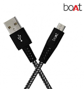 Buy boAt Rugged v3 Extra Tough Unbreakable Braided Micro USB Cable 1.5 Meter (Black) at Rs 99 from Amazon