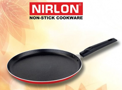 Buy Nirlon Non-Stick Coating Aluminium Flat Dosa Tawa,28 cm, Red And Black at Rs 200 from Amazon