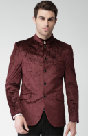 Buy INVICTUS Red Velvet Slim Fit Patterned Ethnic Bandhgala Blazer just at Rs 1049 only from Flipkart