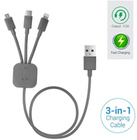 Buy Portronics POR-013 Konnect-Trio Multi-Functional Cable (Grey) at Rs 199 only from Amazon