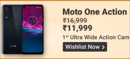 Buy Motorola One Action Mobile Flipkart Price @ Rs 8,999, Open Sale, Specifications, Buy Online in India, Extra 10% Bank Offers