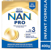 Buy Nestle NAN PRO 3 Follow-up Formula Powder - After 12 months, Stage 3, 400g Bag-In-Box Pack at Rs 299 only from Amazon Pantry