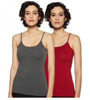 Buy Amazon Brand- Symbol Women's Plain Regular Fit T-Shirt Spaghetti (Pack of 2) at Rs 120