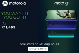 Buy Motorola G9 Flipkart Price Rs 11499, Next Sale Date 22nd September, Specification, Extra Rs 500 ICICI Bank Discount