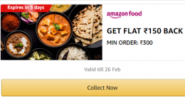 Amazon Food Payment Cashback Offers: Upto 60% OFF on restaurants, Extra Upto Rs 120 Cashback on Food Orders