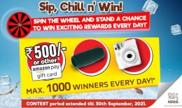NESCAFE Coffee Spin & Win Amazon Pay Vouchers Offer- Win Rs 500 Amazon Gift Voucher, Intex Camera, JBL Flip Speakers