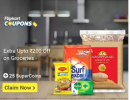 Flipkart Grocery Savings Pass Offer- Flat Rs 200 OFF for 3 Months, 3 Months Grocery Pass at Rs 1 only